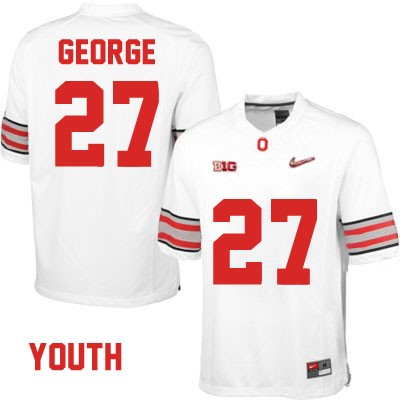 Youth NCAA Ohio State Buckeyes Eddie George #27 College Stitched Playoffs Authentic Nike White Football Jersey PM20X07VR